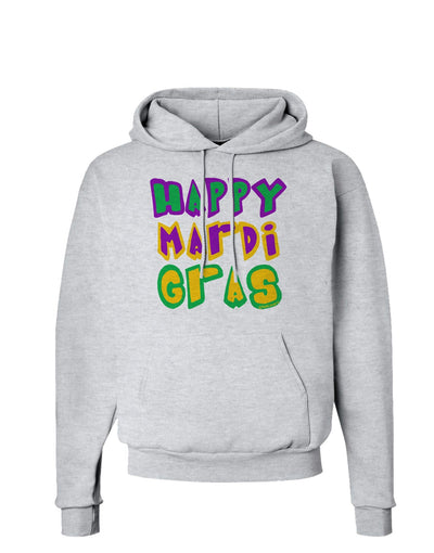 Happy Mardi Gras Text 2 Hoodie Sweatshirt-Hoodie-TooLoud-AshGray-Small-Davson Sales