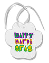 Happy Mardi Gras Text 2 Paw Print Shaped Ornament-Ornament-TooLoud-White-Davson Sales