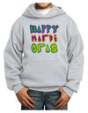 Happy Mardi Gras Text 2 Youth Hoodie Pullover Sweatshirt-Youth Hoodie-TooLoud-Ash-XS-Davson Sales