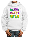 Happy Mardi Gras Text 2 Youth Hoodie Pullover Sweatshirt-Youth Hoodie-TooLoud-White-XS-Davson Sales