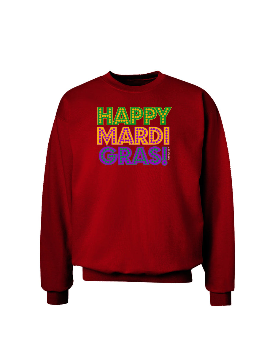 Happy Mardi Gras Text Adult Dark Sweatshirt by TooLoud-Sweatshirts-TooLoud-Black-Small-Davson Sales