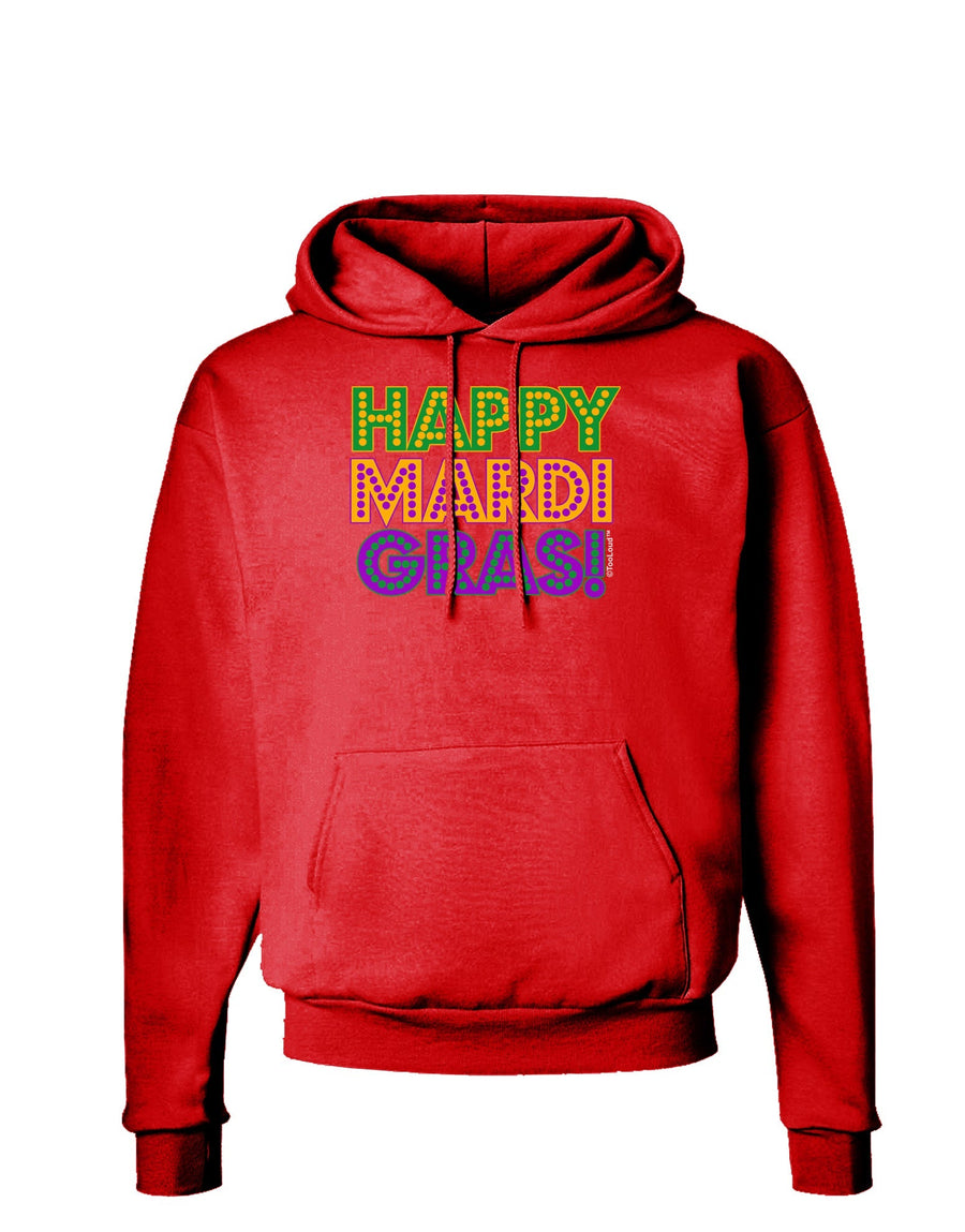 Happy Mardi Gras Text Dark Hoodie Sweatshirt by TooLoud-Hoodie-TooLoud-Black-Small-Davson Sales