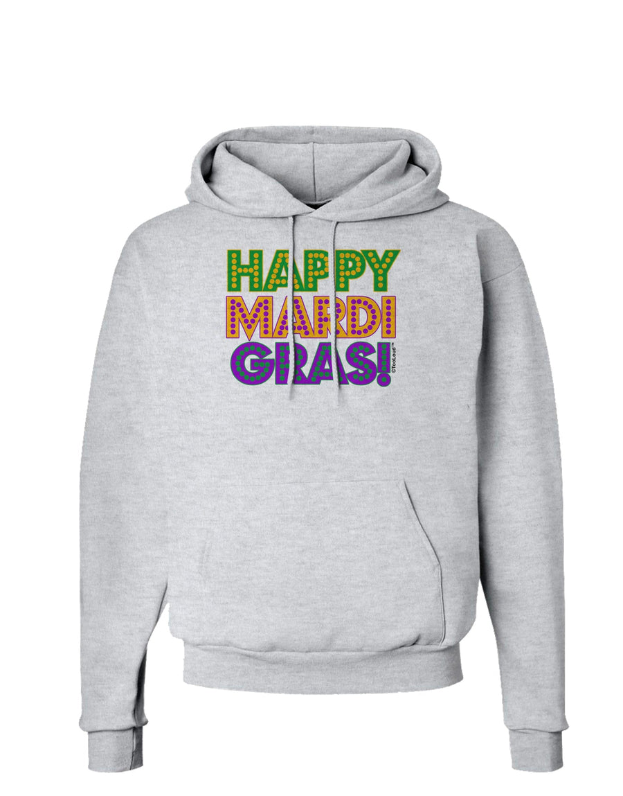 Happy Mardi Gras Text Hoodie Sweatshirt by TooLoud-Hoodie-TooLoud-White-Small-Davson Sales