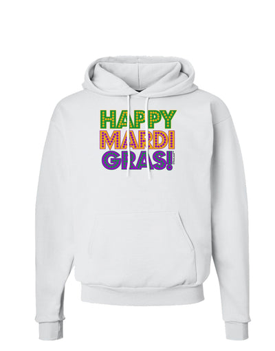 Happy Mardi Gras Text Hoodie Sweatshirt by TooLoud-Hoodie-TooLoud-White-Small-Davson Sales