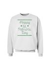 Happy St Patricks Day Clovers Sweatshirt-Sweatshirts-TooLoud-White-Small-Davson Sales