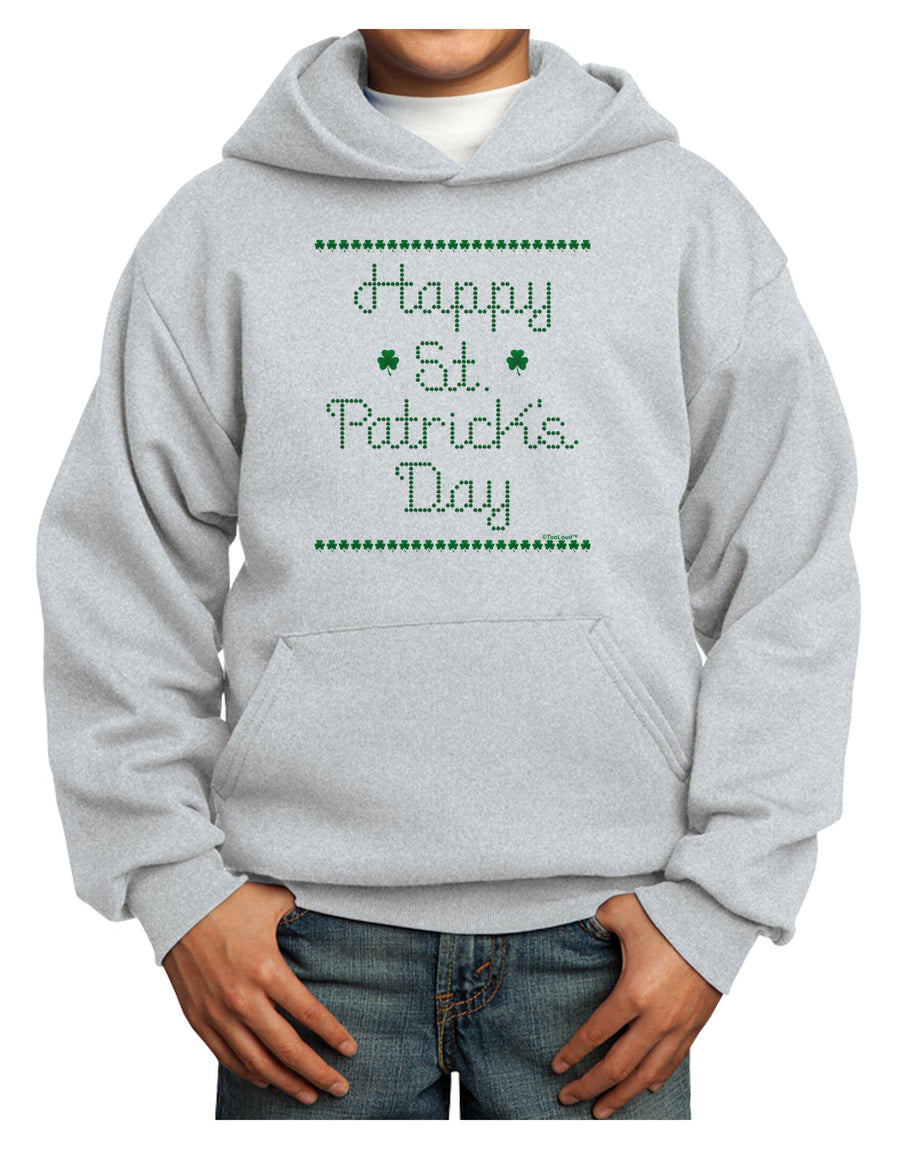 Happy St Patricks Day Clovers Youth Hoodie Pullover Sweatshirt-Youth Hoodie-TooLoud-White-XS-Davson Sales