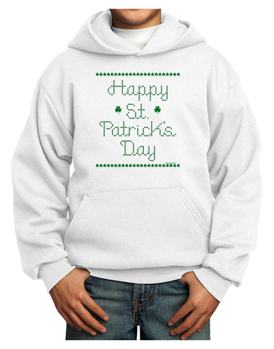 Happy St Patricks Day Clovers Youth Hoodie Pullover Sweatshirt-Youth Hoodie-TooLoud-White-XS-Davson Sales