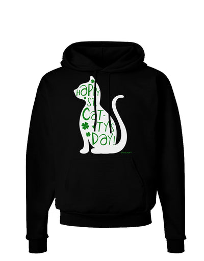 Happy St. Catty's Day - St. Patrick's Day Cat Dark Hoodie Sweatshirt by TooLoud-Hoodie-TooLoud-Black-Small-Davson Sales