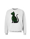 Happy St. Catty's Day - St. Patrick's Day Cat Sweatshirt by TooLoud-Sweatshirts-TooLoud-White-Small-Davson Sales