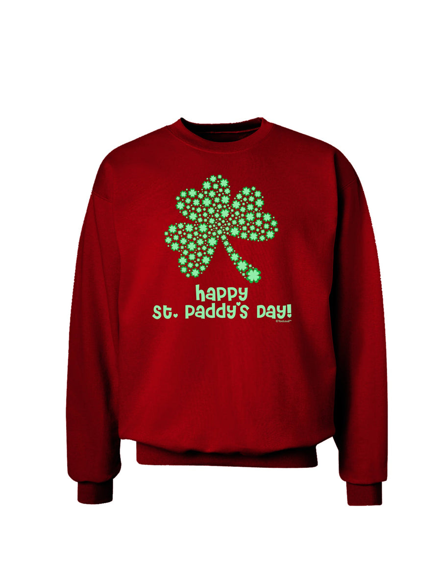 Happy St. Paddy's Day Shamrock Design Adult Dark Sweatshirt by TooLoud-Mens T-Shirt-TooLoud-Black-Small-Davson Sales