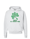 Happy St. Paddy's Day Shamrock Design Hoodie Sweatshirt by TooLoud-Hoodie-TooLoud-White-Small-Davson Sales