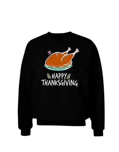 Happy Thanksgiving Sweatshirt-Sweatshirts-TooLoud-Black-Small-Davson Sales