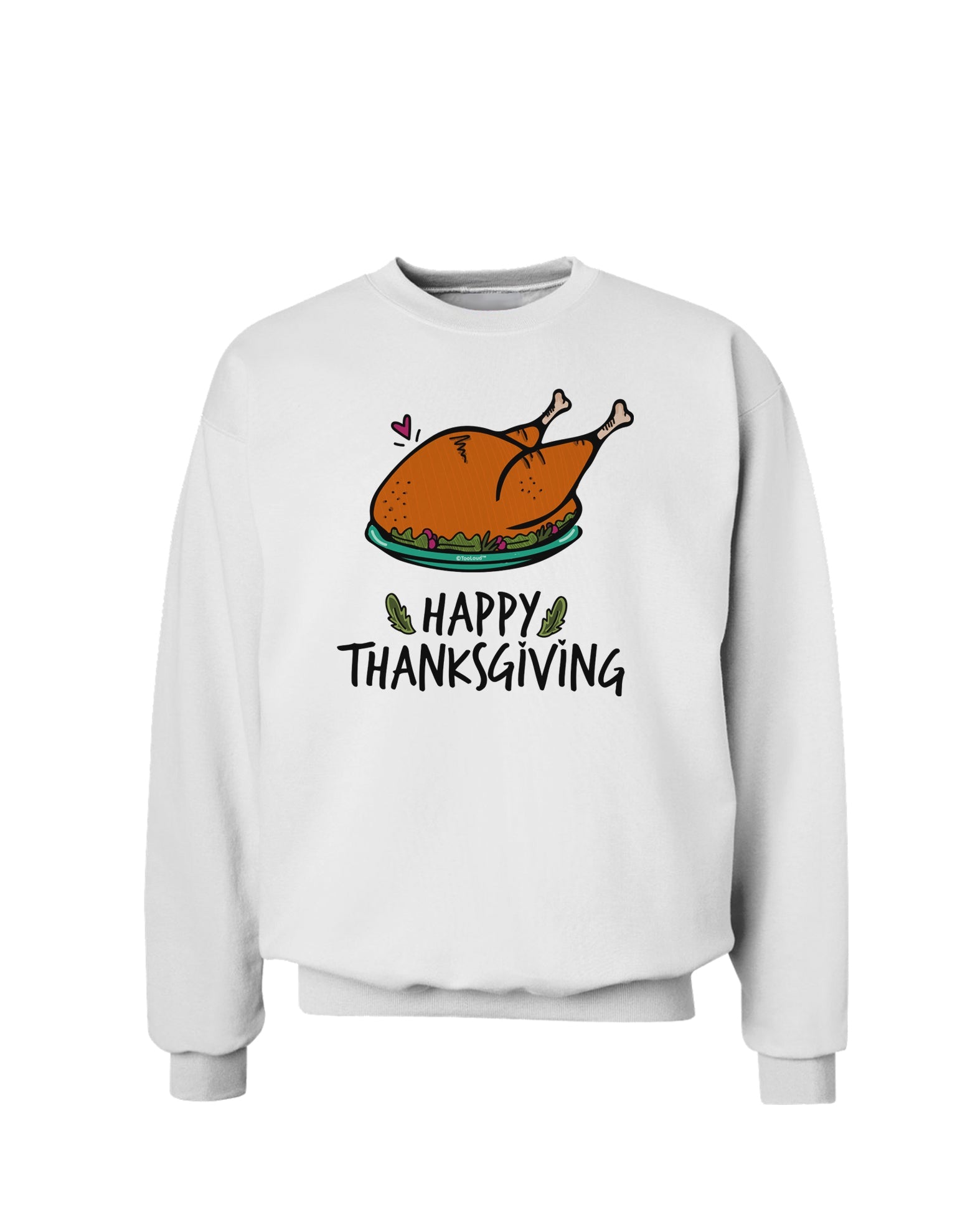 Happy Thanksgiving Sweatshirt-Sweatshirts-TooLoud-White-Small-Davson Sales