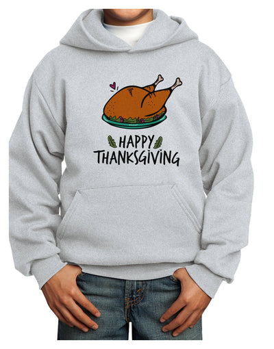 Happy Thanksgiving Youth Hoodie Pullover Sweatshirt-Youth Hoodie-TooLoud-Ash-XS-Davson Sales