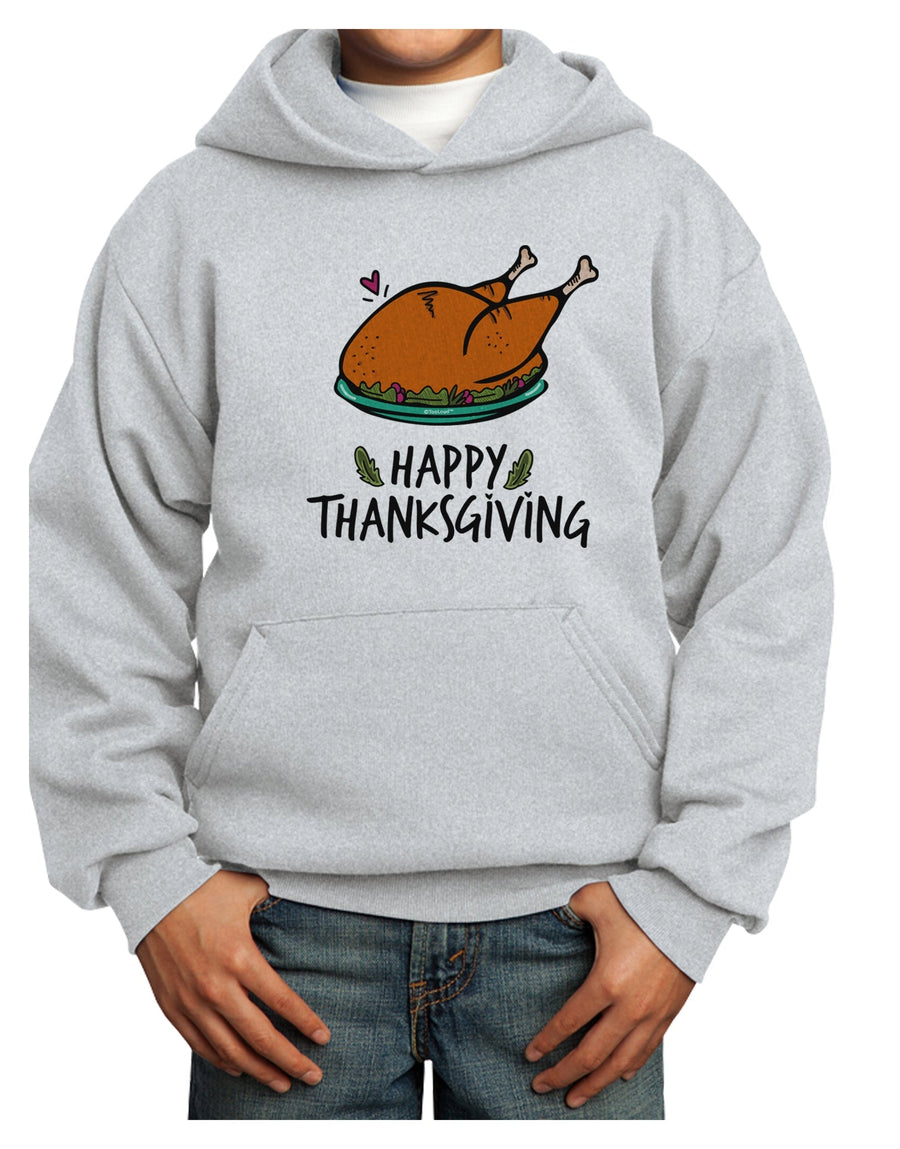 Happy Thanksgiving Youth Hoodie Pullover Sweatshirt-Youth Hoodie-TooLoud-White-XS-Davson Sales