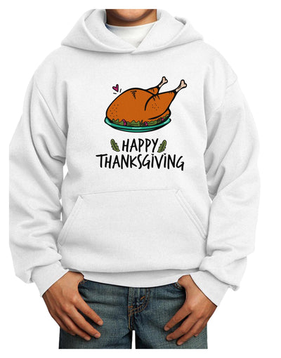 Happy Thanksgiving Youth Hoodie Pullover Sweatshirt-Youth Hoodie-TooLoud-White-XS-Davson Sales