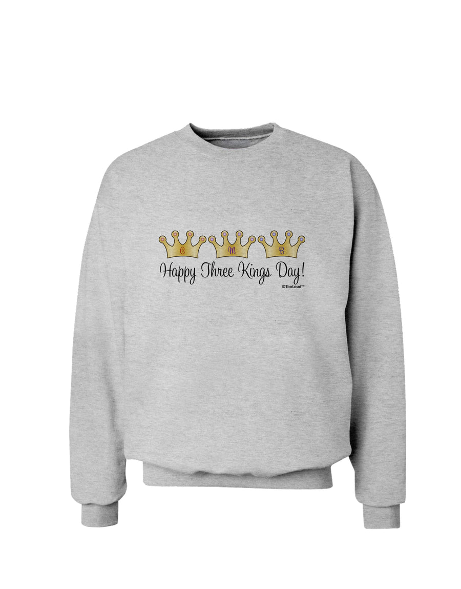 Happy Three Kings Day - 3 Crowns Sweatshirt by TooLoud-Sweatshirts-TooLoud-White-Small-Davson Sales