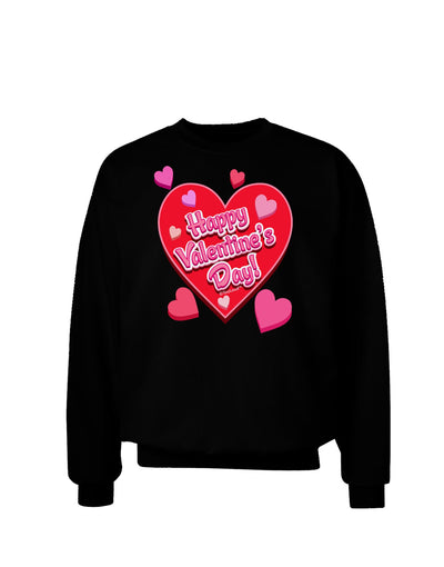 Happy Valentine's Day Romantic Hearts Adult Dark Sweatshirt-Sweatshirts-TooLoud-Black-Small-Davson Sales