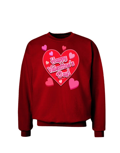 Happy Valentine's Day Romantic Hearts Adult Dark Sweatshirt-Sweatshirts-TooLoud-Deep-Red-Small-Davson Sales