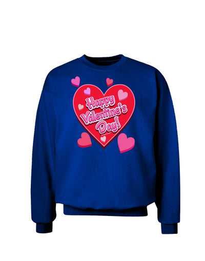 Happy Valentine's Day Romantic Hearts Adult Dark Sweatshirt-Sweatshirts-TooLoud-Deep-Royal-Blue-Small-Davson Sales