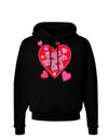 Happy Valentine's Day Romantic Hearts Dark Hoodie Sweatshirt-Hoodie-TooLoud-Black-Small-Davson Sales