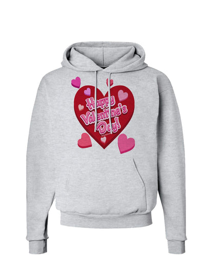 Happy Valentine's Day Romantic Hearts Hoodie Sweatshirt-Hoodie-TooLoud-AshGray-Small-Davson Sales