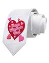 Happy Valentine's Day Romantic Hearts Printed White Necktie