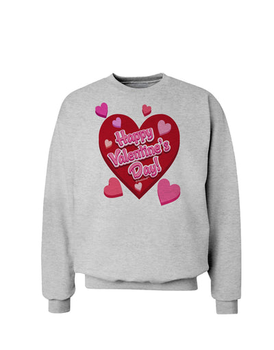 Happy Valentine's Day Romantic Hearts Sweatshirt-Sweatshirts-TooLoud-AshGray-Small-Davson Sales