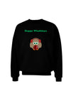 Happy Wholidays Winter Owl With Earmuffs Adult Dark Sweatshirt-Sweatshirts-TooLoud-Black-Small-Davson Sales