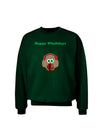 Happy Wholidays Winter Owl With Earmuffs Adult Dark Sweatshirt-Sweatshirts-TooLoud-Deep-Forest-Green-Small-Davson Sales