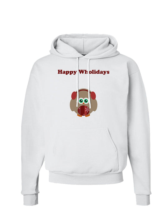Happy Wholidays Winter Owl With Earmuffs Hoodie Sweatshirt-Hoodie-TooLoud-White-Small-Davson Sales