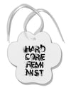 Hardcore Feminist Paw Print Shaped Ornament-Ornament-TooLoud-White-Davson Sales