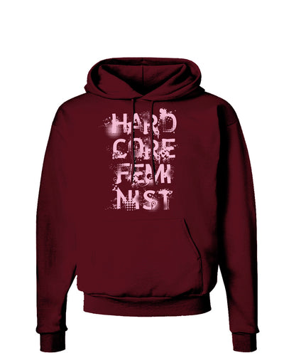 Hardcore Feminist - Pink Dark Hoodie Sweatshirt-Hoodie-TooLoud-Maroon-Small-Davson Sales