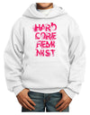 Hardcore Feminist - Pink Youth Hoodie Pullover Sweatshirt-Youth Hoodie-TooLoud-White-XS-Davson Sales