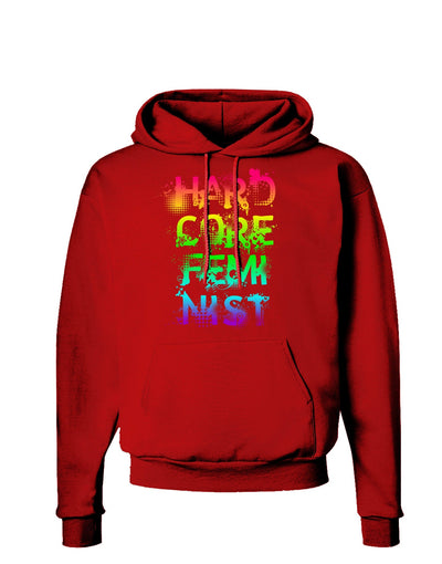 Hardcore Feminist - Rainbow Dark Hoodie Sweatshirt-Hoodie-TooLoud-Red-Small-Davson Sales