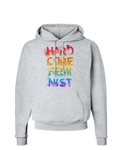 Hardcore Feminist - Rainbow Hoodie Sweatshirt-Hoodie-TooLoud-AshGray-Small-Davson Sales