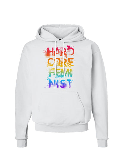 Hardcore Feminist - Rainbow Hoodie Sweatshirt-Hoodie-TooLoud-White-Small-Davson Sales