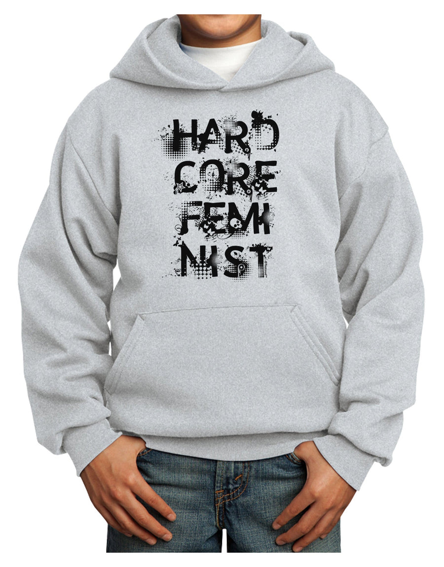 Hardcore Feminist Youth Hoodie Pullover Sweatshirt-Youth Hoodie-TooLoud-White-XS-Davson Sales