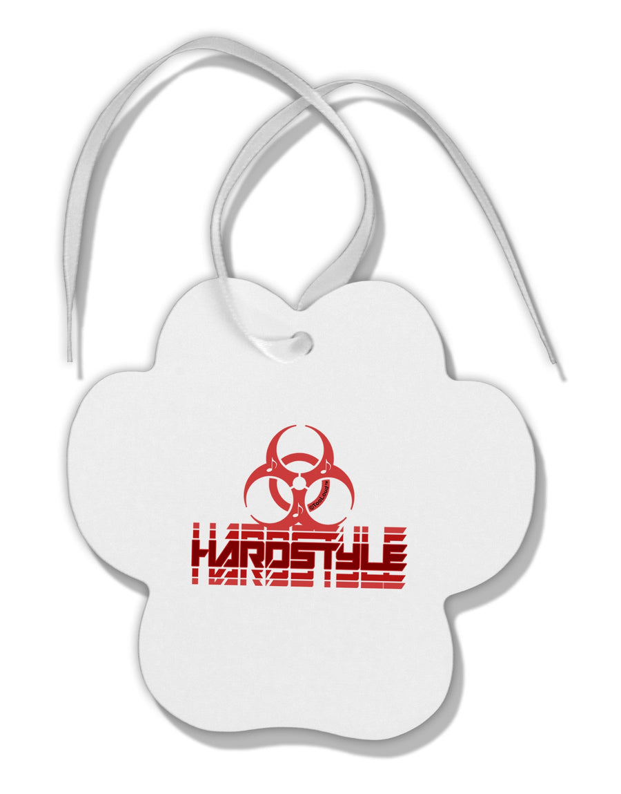 Hardstyle Biohazard Paw Print Shaped Ornament-Ornament-TooLoud-White-Davson Sales