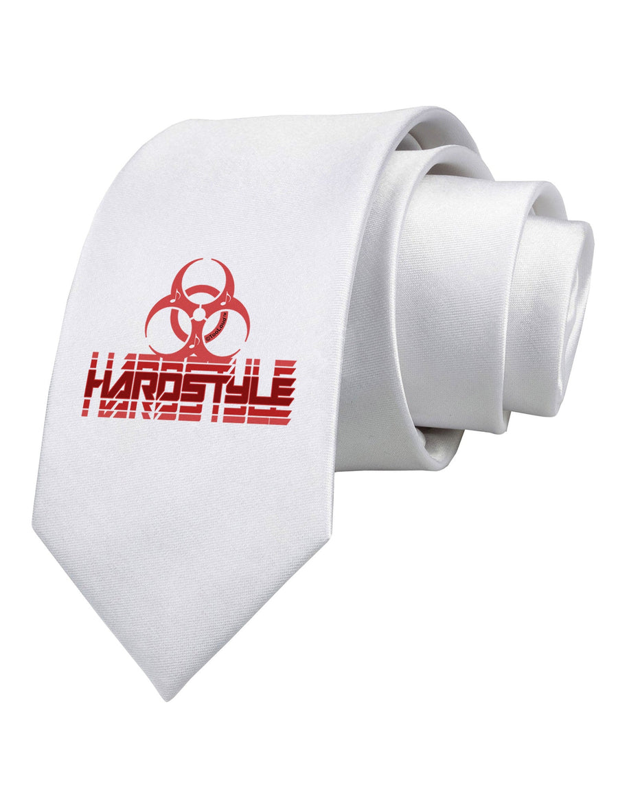 Hardstyle Biohazard Printed White Necktie