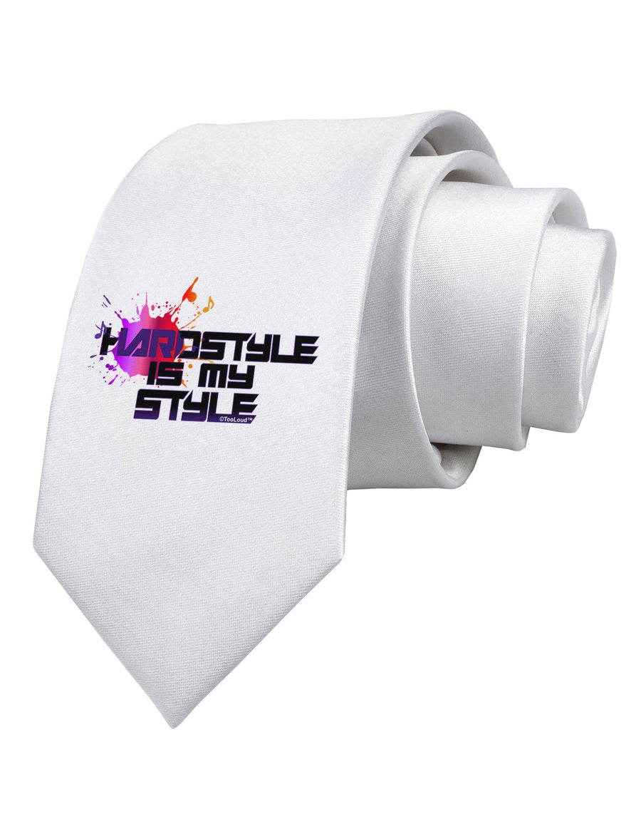 Hardstyle Is My Style Printed White Necktie