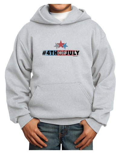 Hashtag 4th Of July Youth Hoodie Pullover Sweatshirt-Youth Hoodie-TooLoud-Ash-XS-Davson Sales