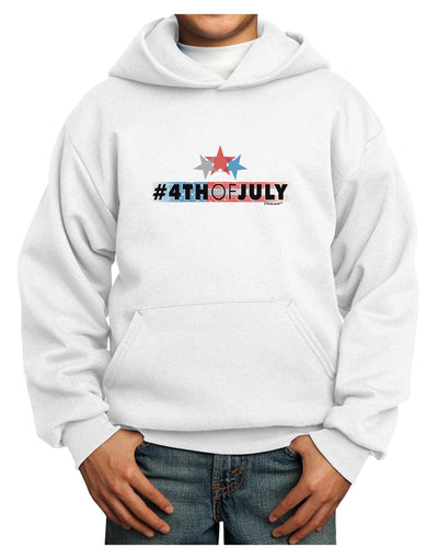 Hashtag 4th Of July Youth Hoodie Pullover Sweatshirt-Youth Hoodie-TooLoud-White-XS-Davson Sales