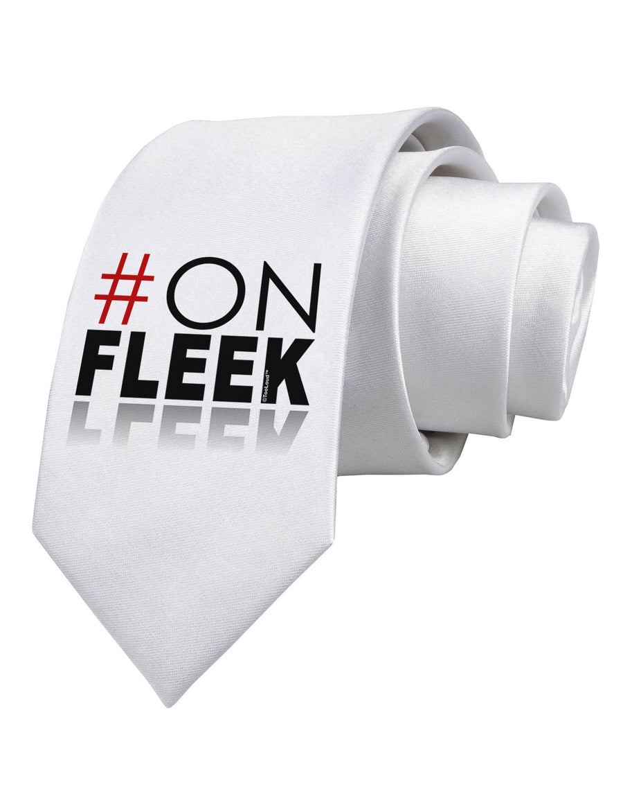 Hashtag On Fleek Printed White Necktie