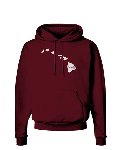 Hawaii - United States Shape Dark Hoodie Sweatshirt by TooLoud-Hoodie-TooLoud-Maroon-Small-Davson Sales