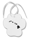 Hawaii - United States Shape Paw Print Shaped Ornament-Ornament-TooLoud-White-Davson Sales