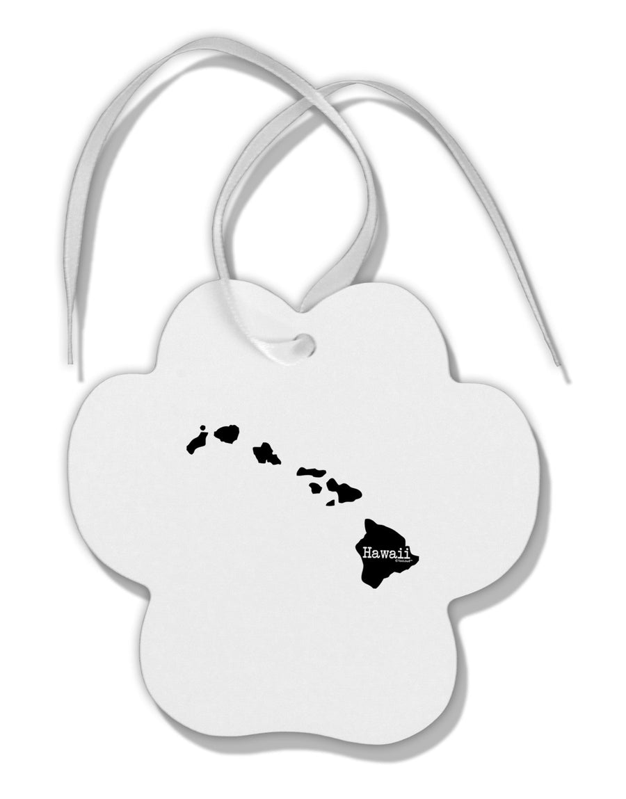 Hawaii - United States Shape Paw Print Shaped Ornament-Ornament-TooLoud-White-Davson Sales