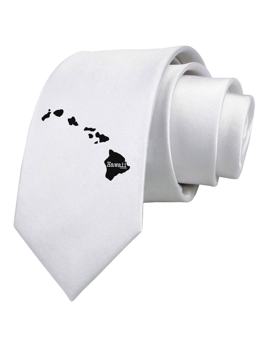 Hawaii - United States Shape Printed White Necktie by TooLoud