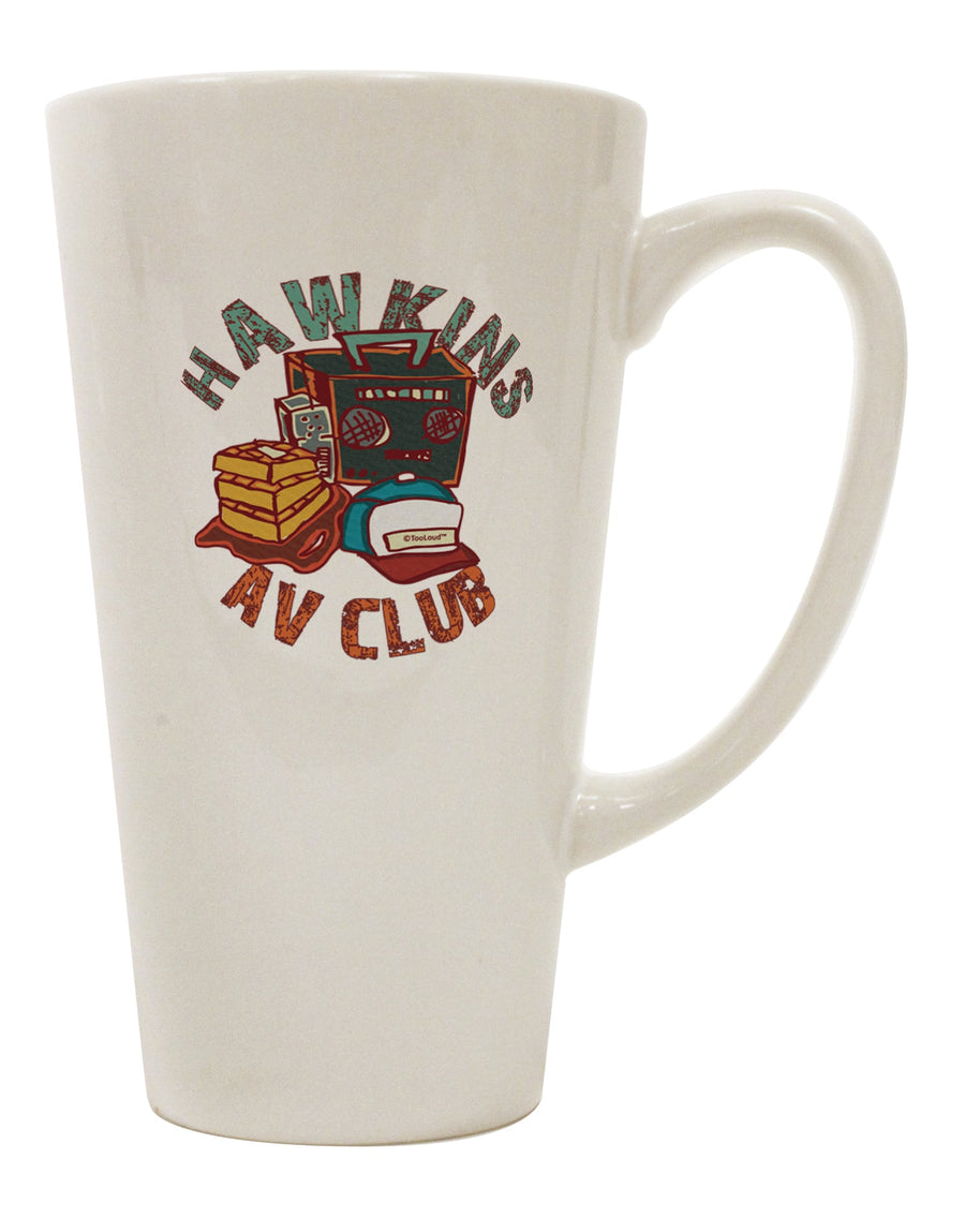 Hawkins AV Club 16 Ounce Conical Latte Coffee Mug - Expertly Crafted Drinkware-Conical Latte Mug-TooLoud-Davson Sales