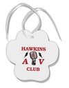 Hawkins AV Club Paw Print Shaped Ornament by TooLoud-Ornament-TooLoud-White-Davson Sales
